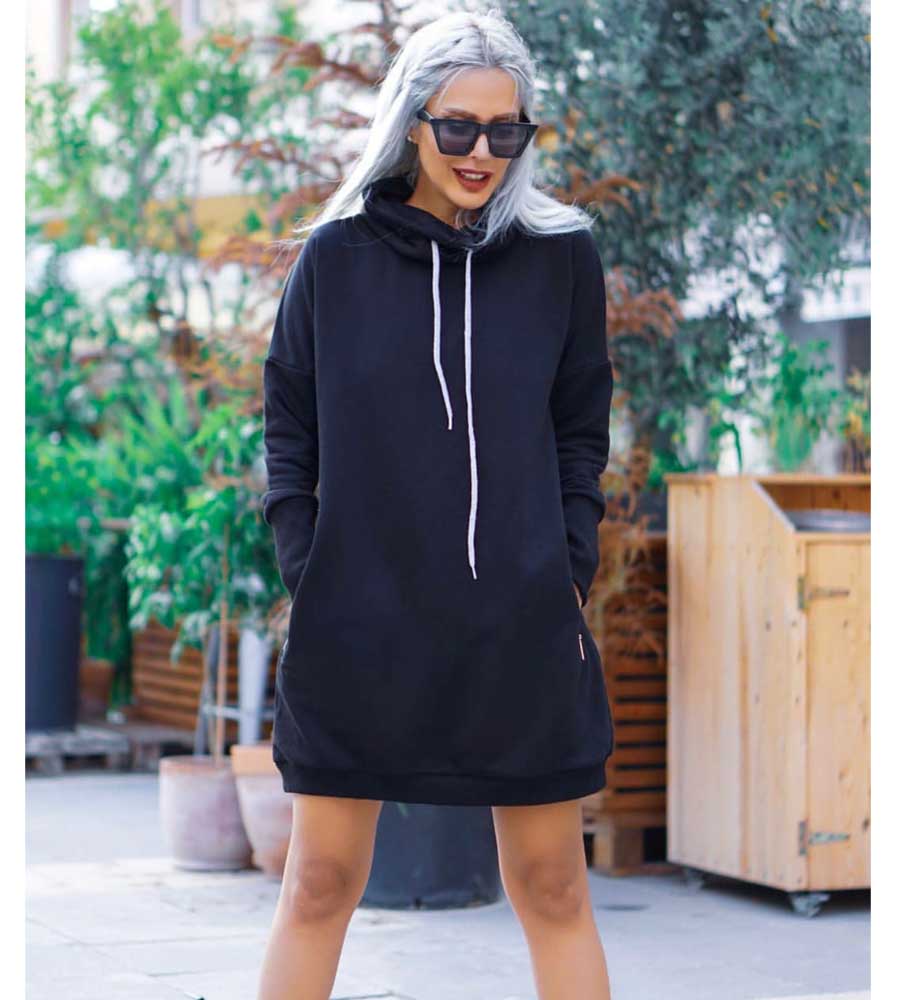 Φόρεμα φούτερ oversized ζιβάγκο CH3636