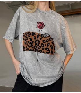 Oversized t-shirt -FLOWER- TR25056CH