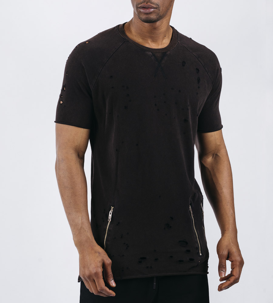Double T-shirt ανδρικό damaged E5144