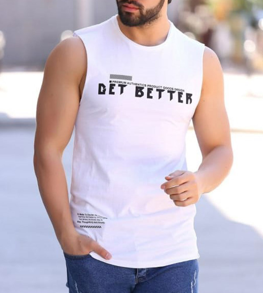 Αμάνικο ανδρικό Tshirt -Get Better- LE43036