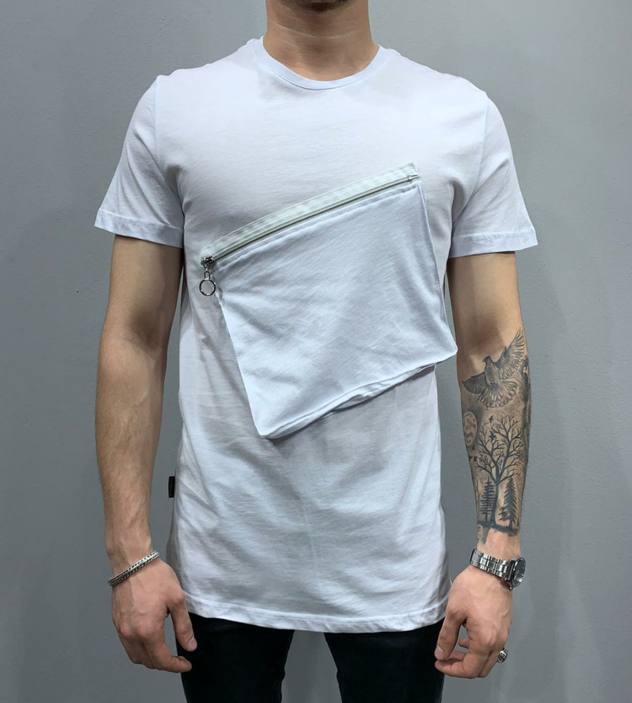 T-shirt ανδρικό zip and pocket PV25141