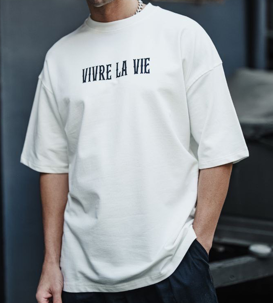 Oversized t-shirt -VIVRE LA VIE- TR107ES