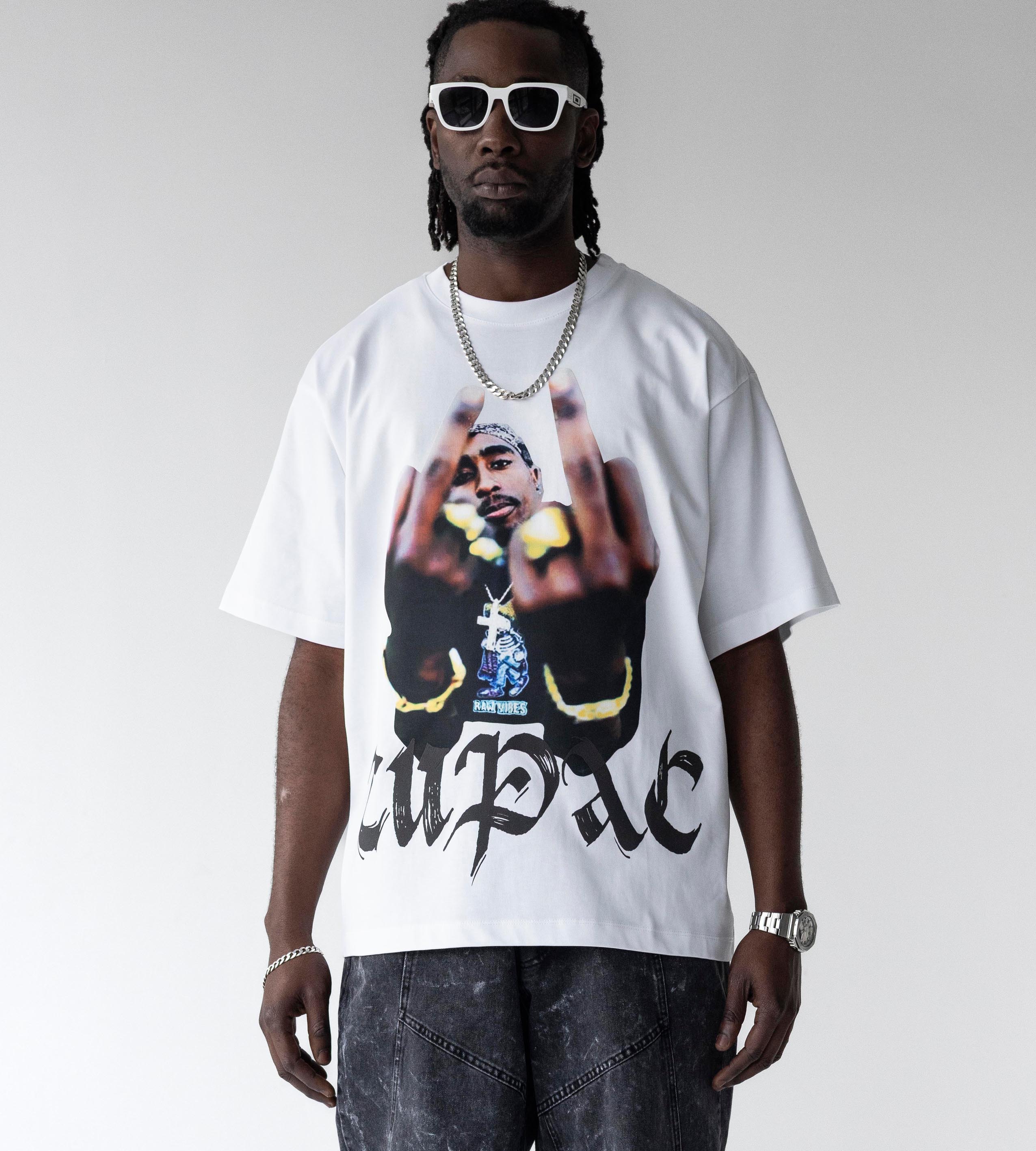 Oversized t-shirt -TUPAC- TR1734BL BLACK ISLAND