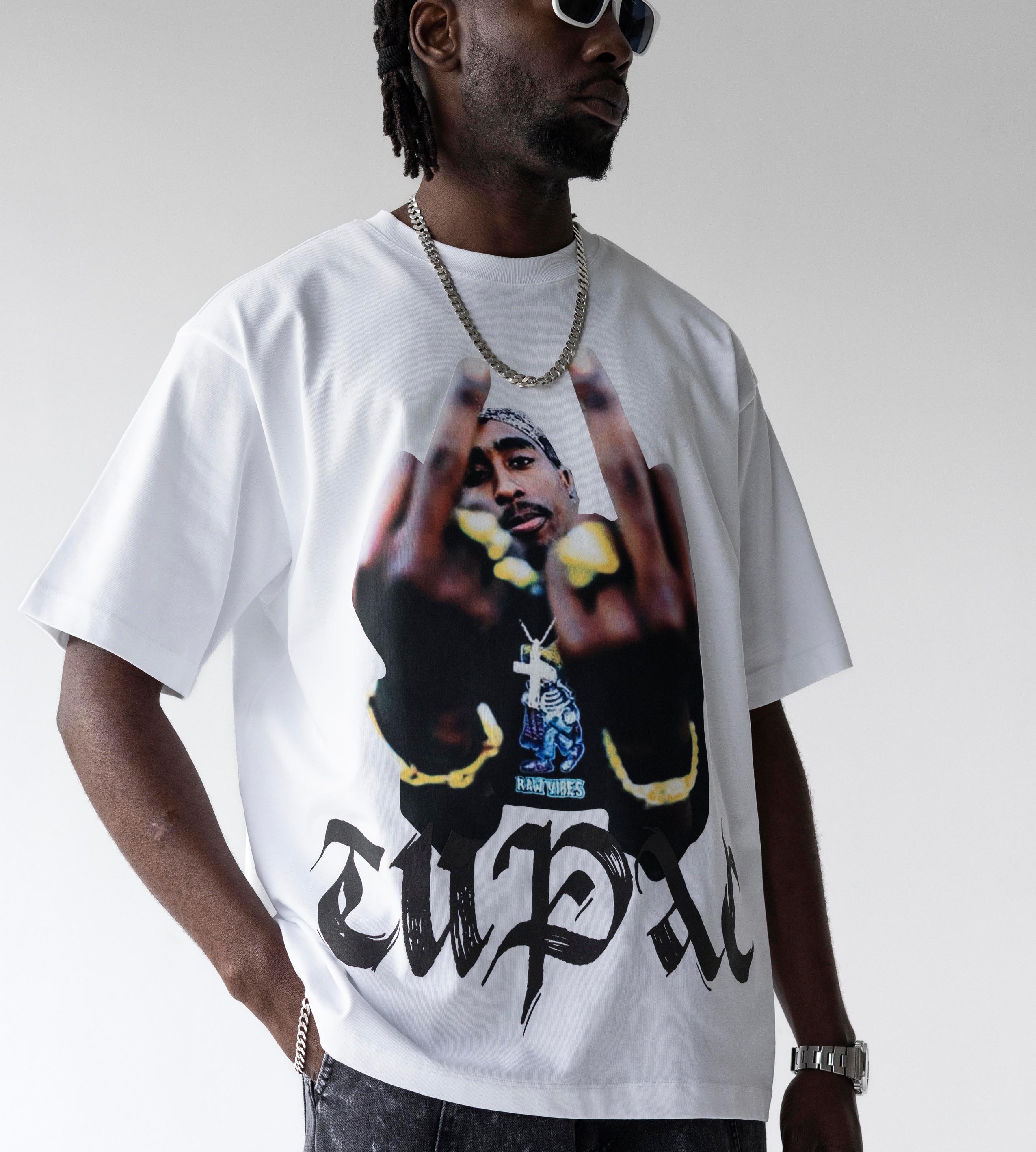 Oversized t-shirt -TUPAC- TR1734BL BLACK ISLAND