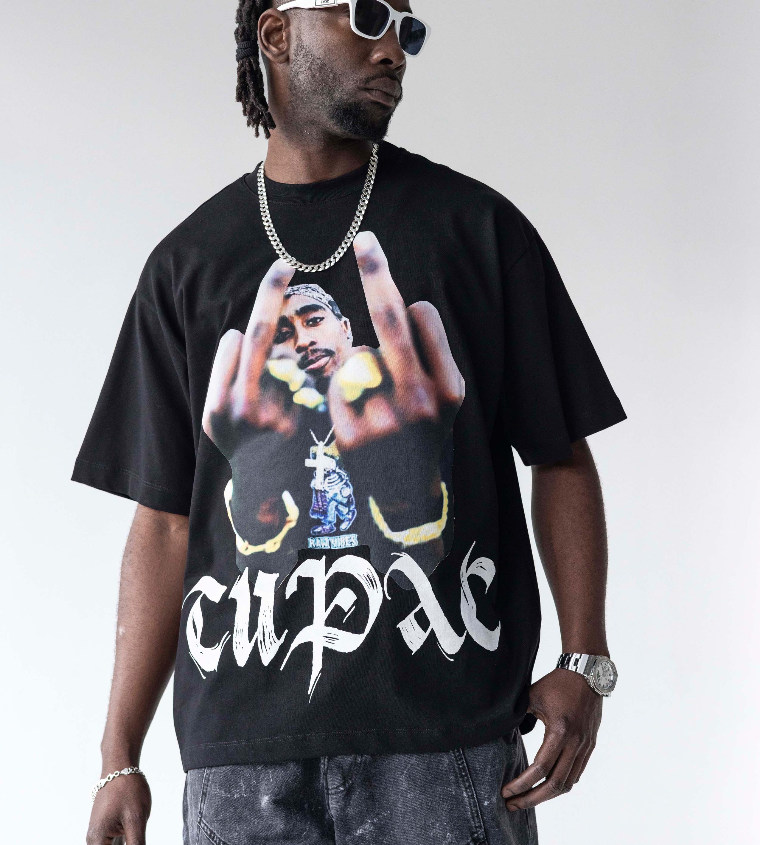 Oversized t-shirt -TUPAC- TR1734BL BLACK ISLAND