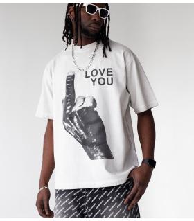 Oversized t-shirt -LOVE YOU- TR1736BL BLACK ISLAND