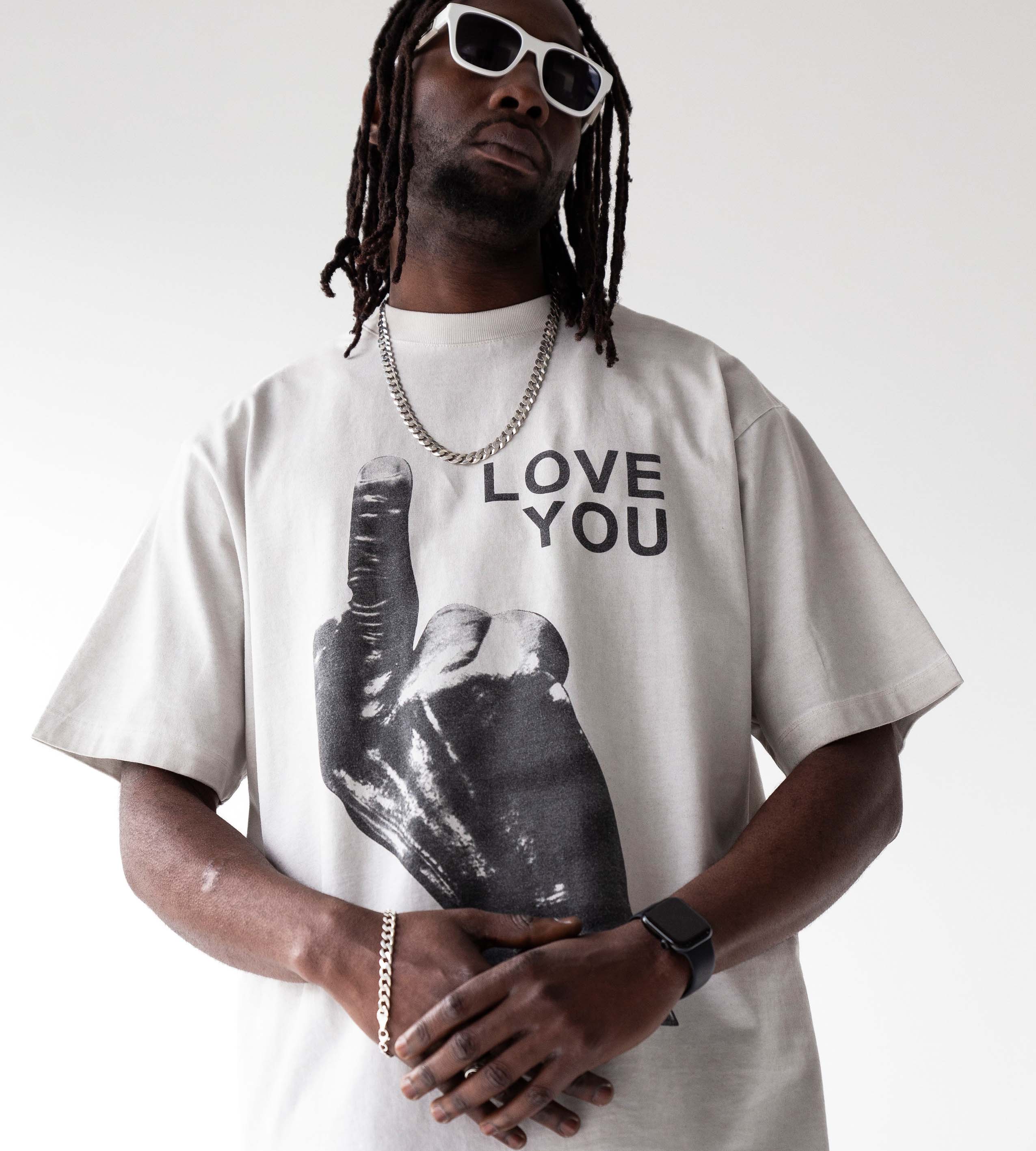 Oversized t-shirt -LOVE YOU- TR1736BL BLACK ISLAND