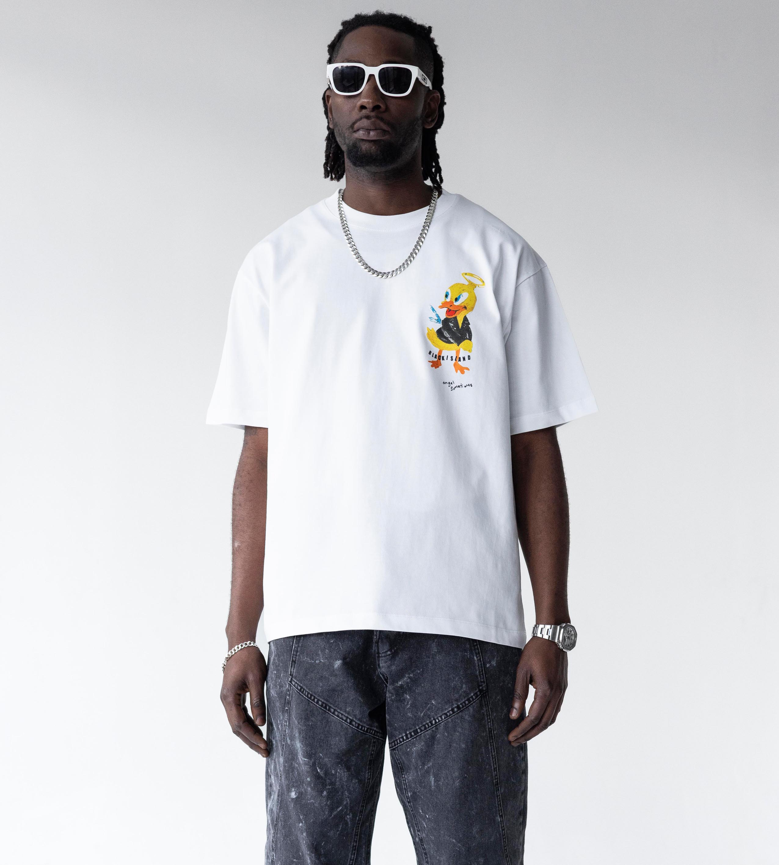 Oversized t-shirt -ANGEL- TR1755BL BLACK ISLAND