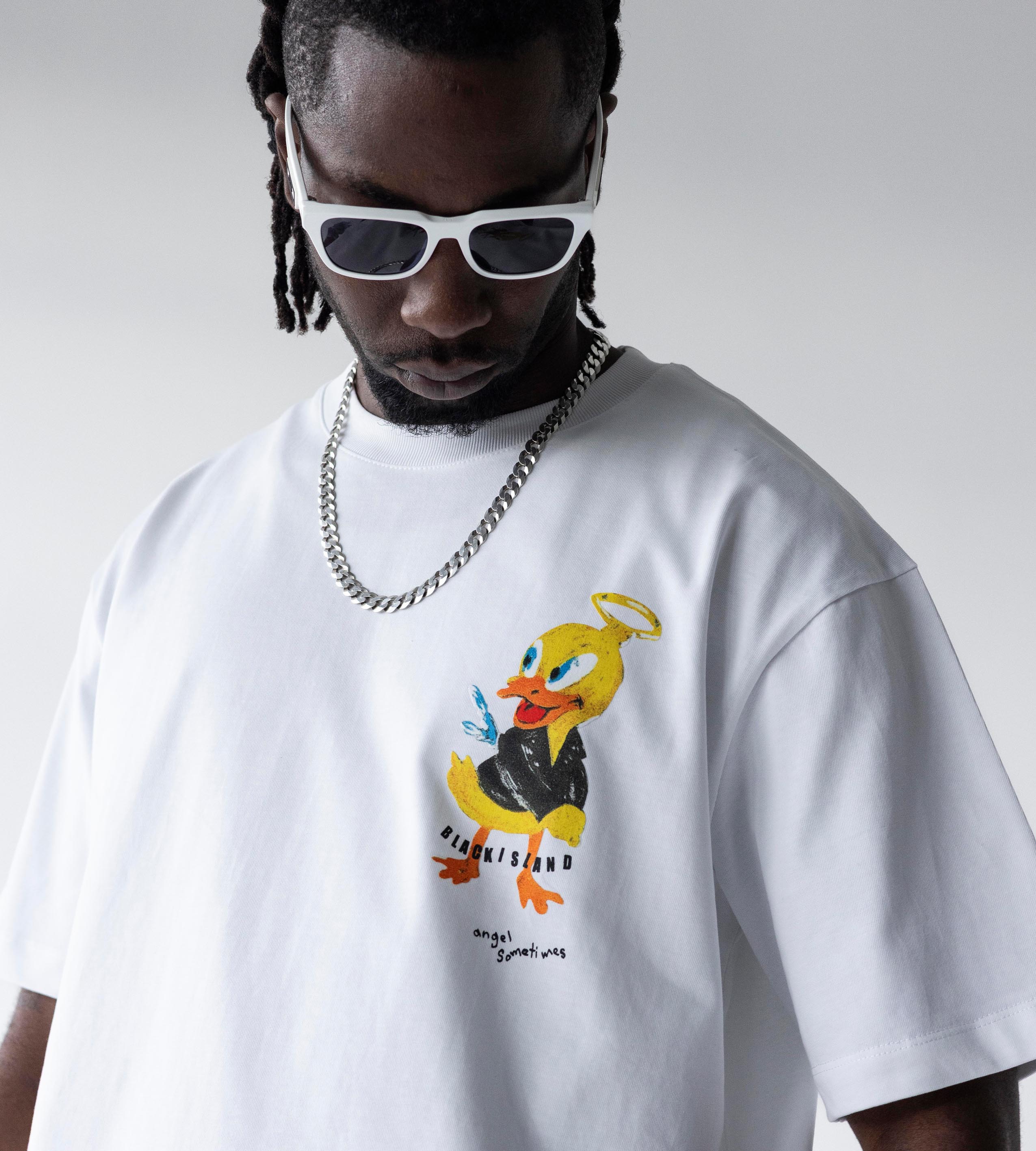 Oversized t-shirt -ANGEL- TR1755BL BLACK ISLAND