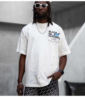 Oversized t-shirt -ISL CLOTHING- TR1824BL BLACK ISLAND