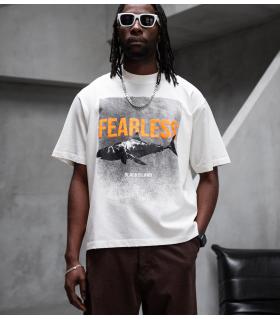 Oversized t-shirt -FEARLESS- TR1858BL BLACK ISLAND