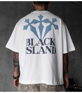 Oversized t-shirt -CROSS- TR1868BL BLACK ISLAND