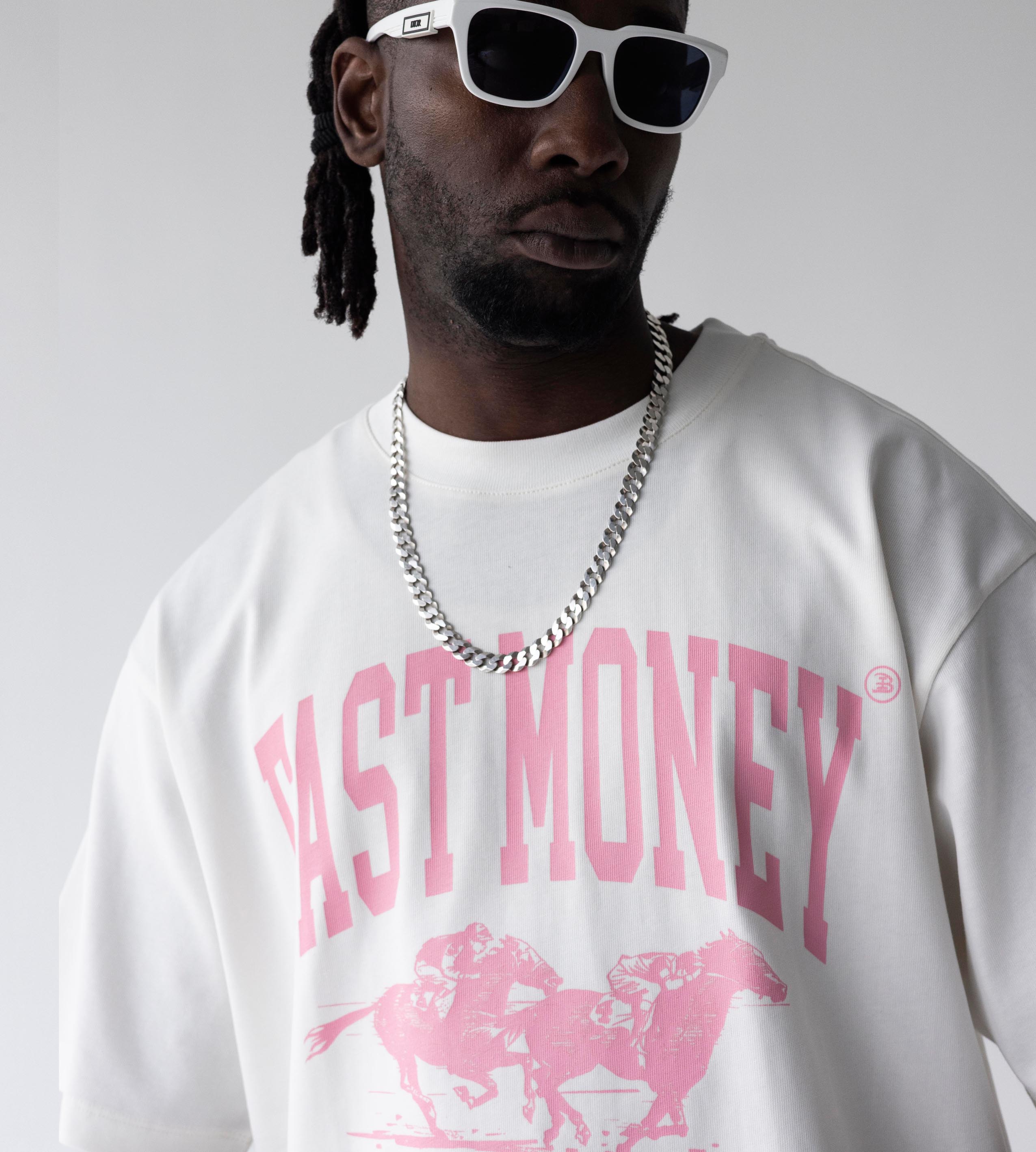 Oversized t-shirt -FAST MONEY- TR1869BL BLACK ISLAND