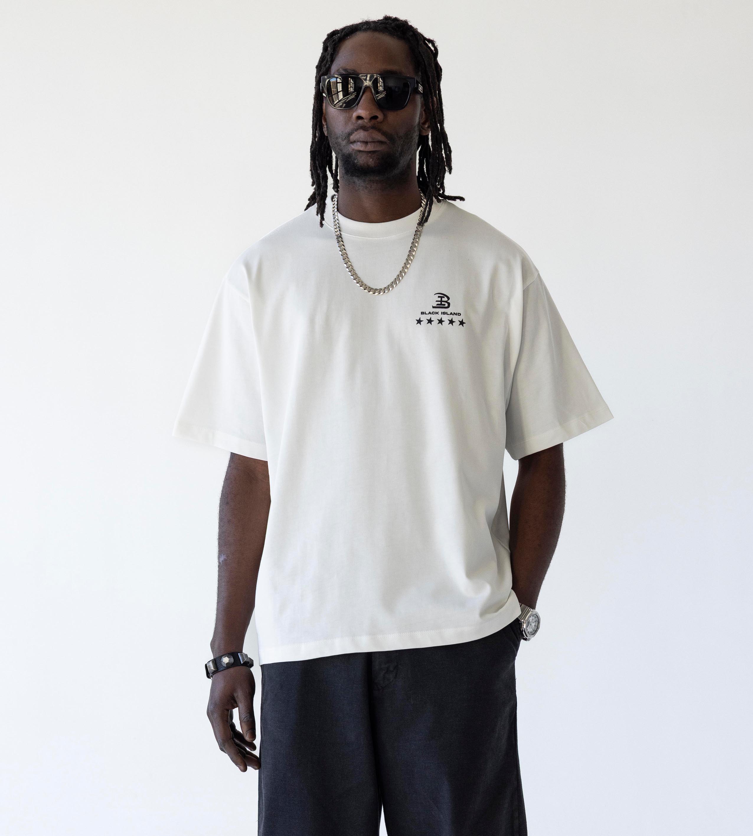 Oversized t-shirt -BOXING- TR1895BL BLACK ISLAND