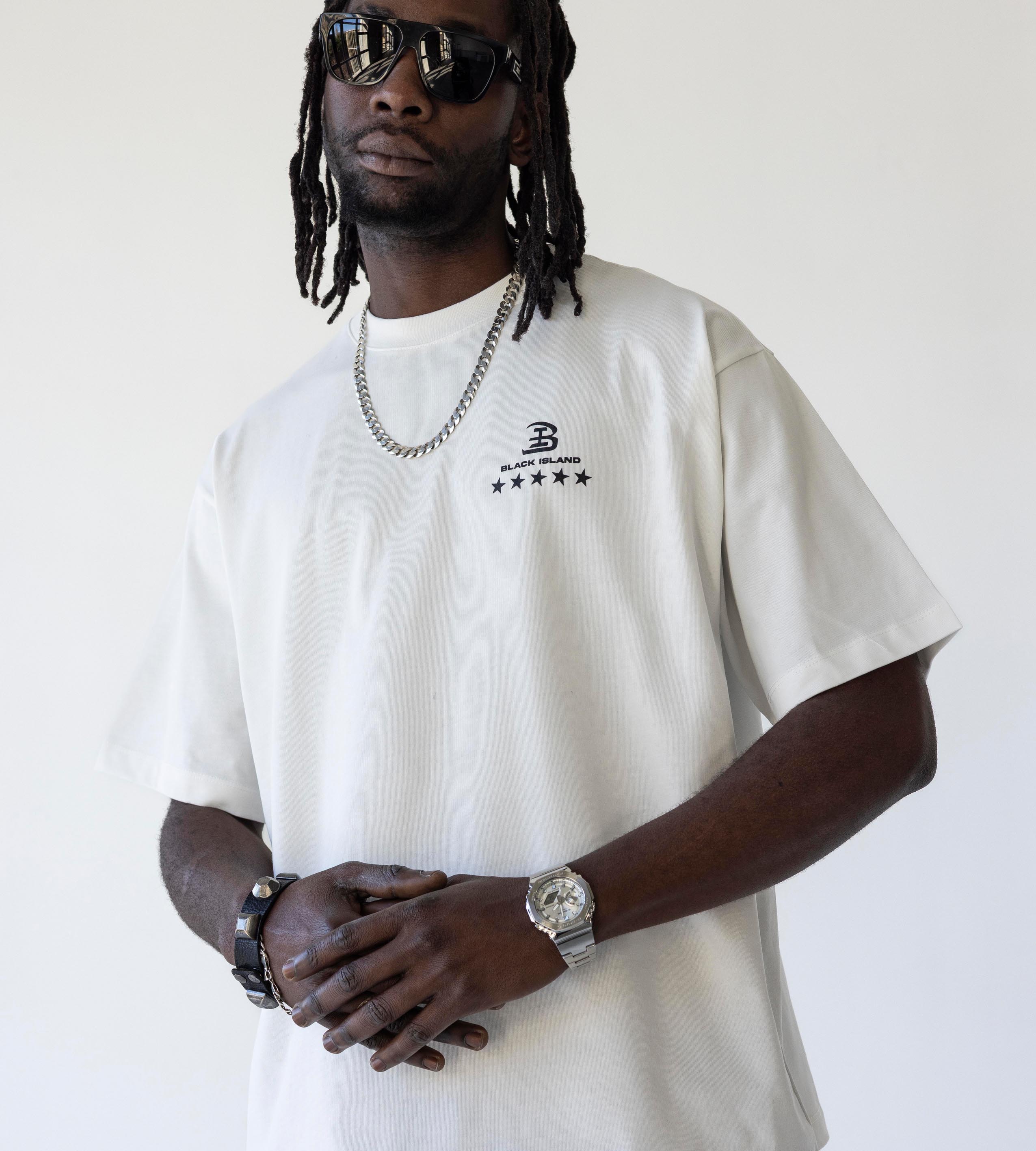 Oversized t-shirt -BOXING- TR1895BL BLACK ISLAND