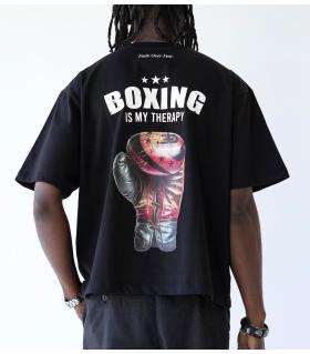 Oversized t-shirt -BOXING- TR1895BL BLACK ISLAND