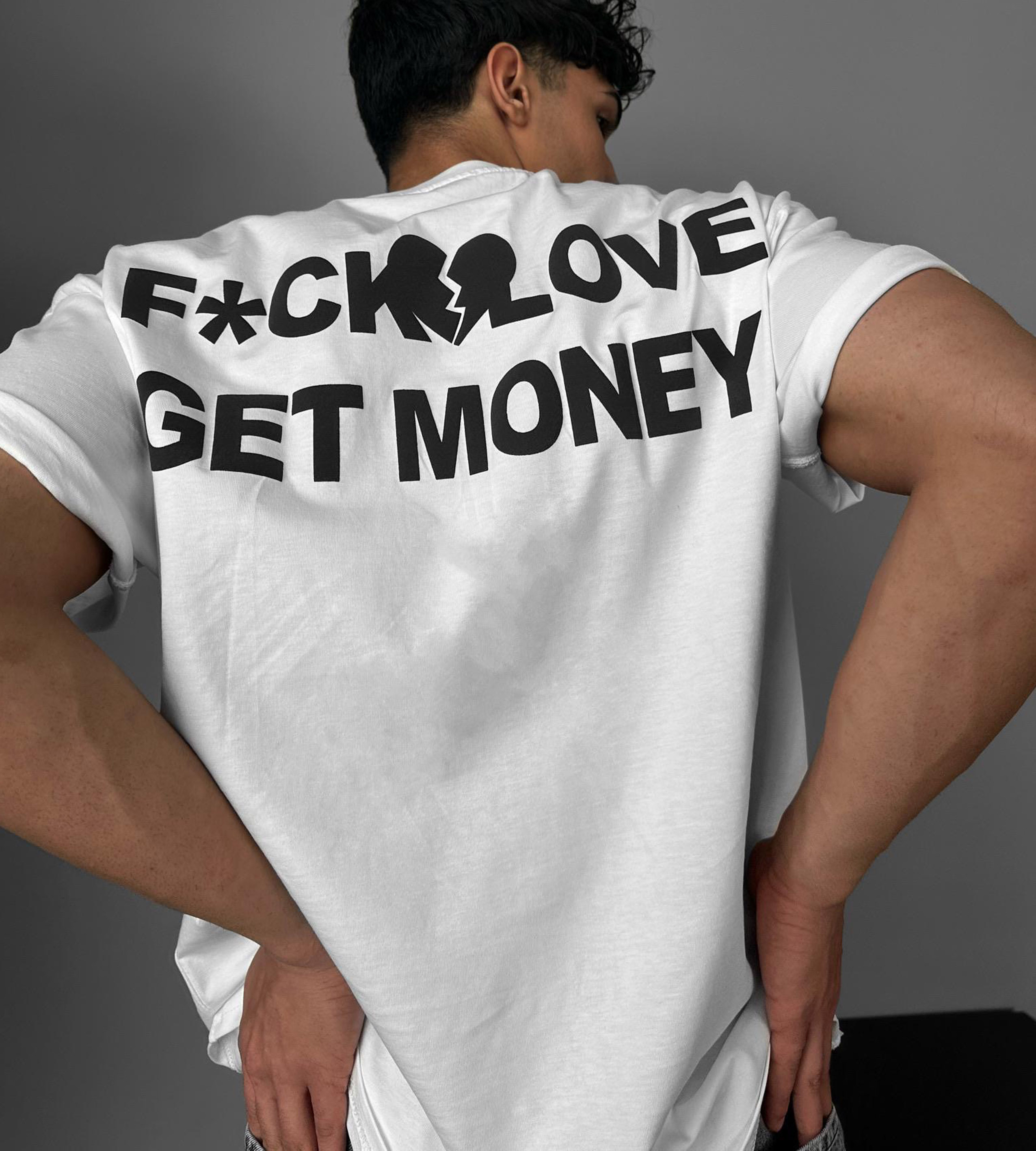 Oversized t-shirt -F*CK LOVE- TR2228MF