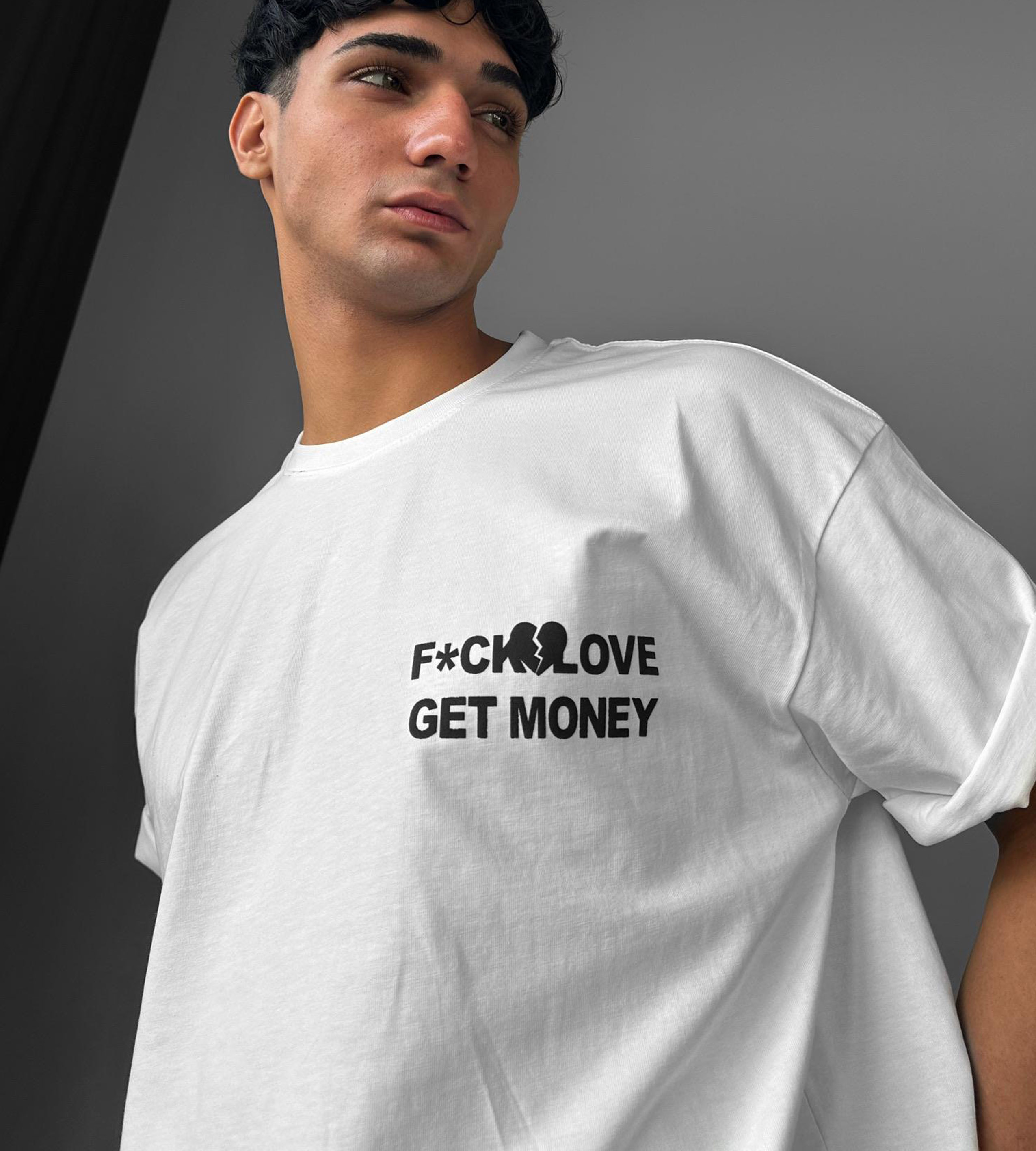 Oversized t-shirt -F*CK LOVE- TR2228MF