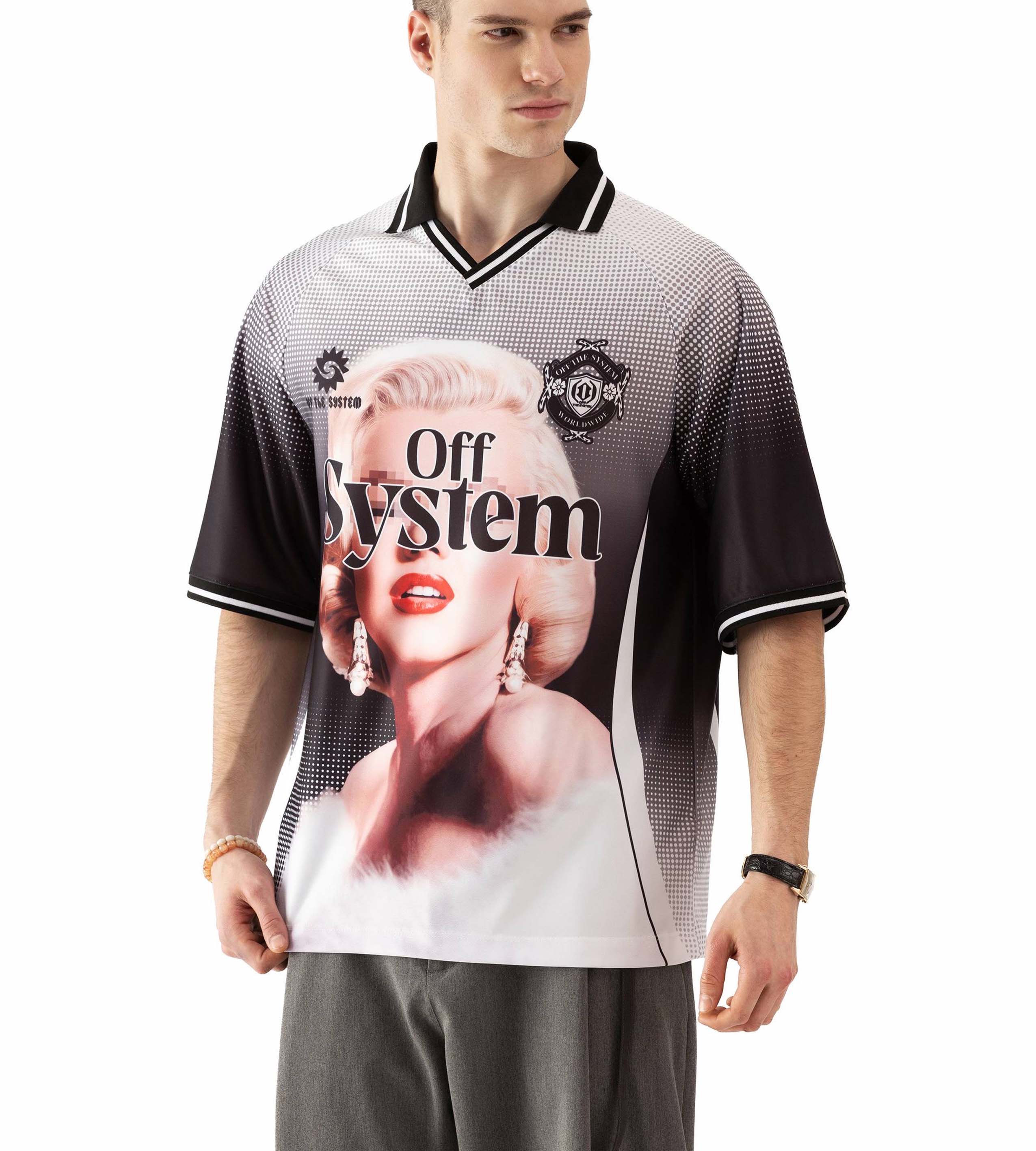 Oversized t-shirt -OFF SYSTEM- TR8894PE