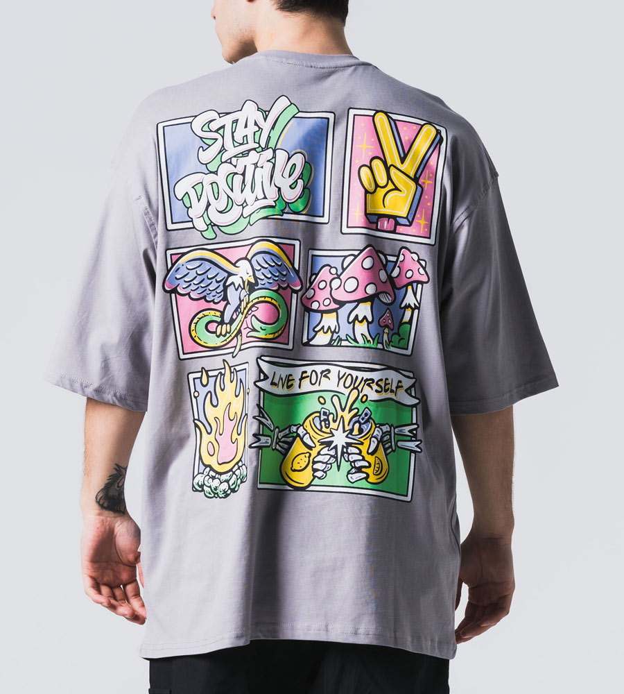 Oversized t-shirt -STAY POSITIVE-  TRM0128