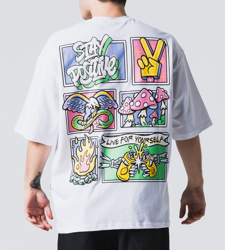 Oversized t-shirt -STAY POSITIVE-  TRM0128