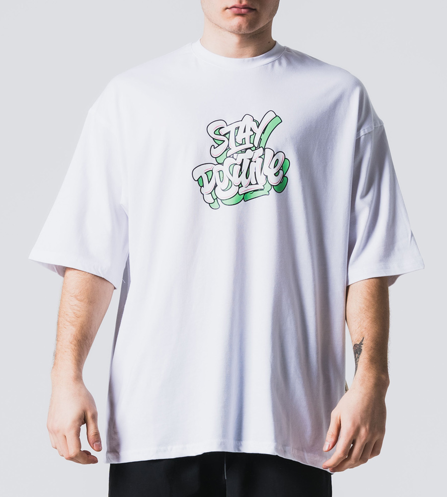 Oversized t-shirt -STAY POSITIVE-  TRM0128